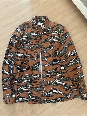 Topman Brown & Green Camo Field Jacket